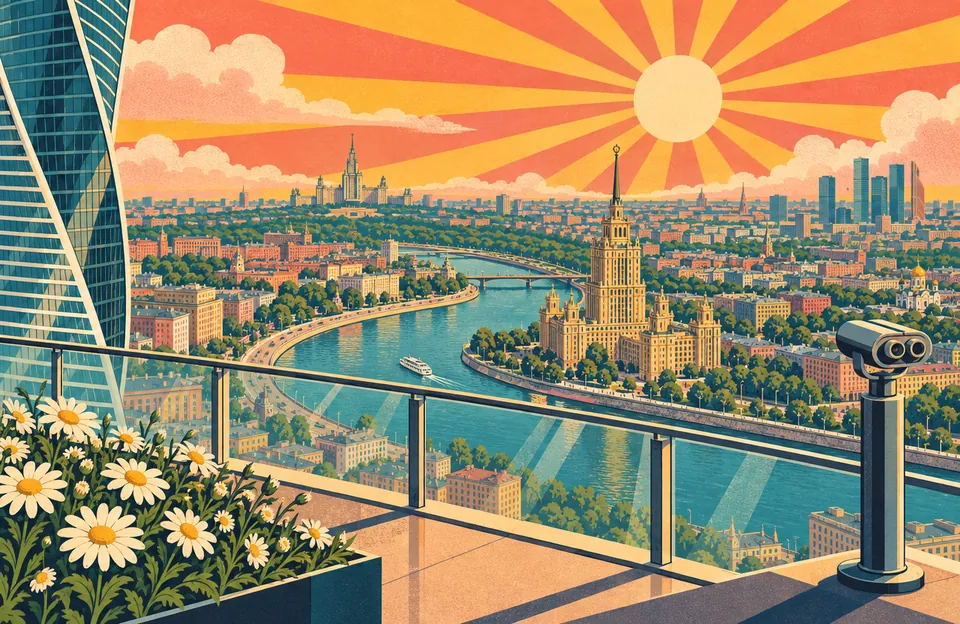 С подростками: небоскрёбы и река — обложка маршрута по городу Москва
