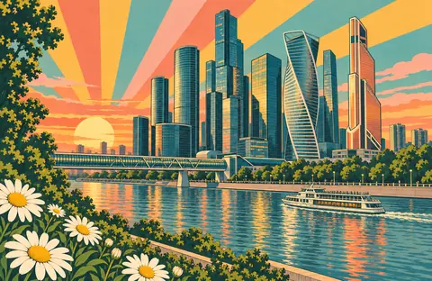 Москва-Сити и виды с берега