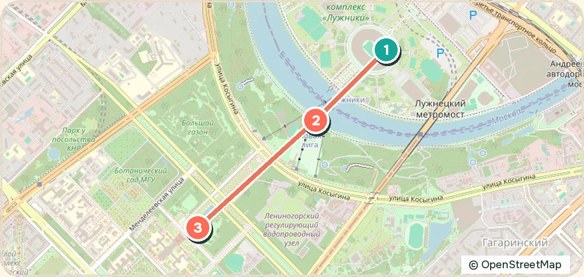 Карта маршрута «С детьми: для спортсменов»: 3 точек