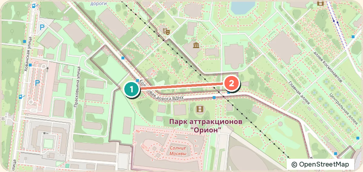 Карта маршрута «С детьми: мультфильмы и роботы»: 2 точек